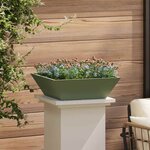vidaXL Set de 5 jardinières en bol pour le jardin  en vert olive  dimensions 50x50x15 cm en acier.
