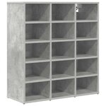 vidaXL Cabinet à chaussures Gris béton 77 5 x 30 x 83 5 cm