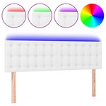 vidaXL Tête de lit à LED Blanc 144x5x78/88 cm Similicuir