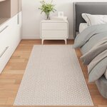 vidaXL Tapis de surface HUARTE Crème 150 x 80 cm Polyester