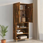 vidaXL Armoire murale suspendue Chêne fumé 69 5x34x90 cm