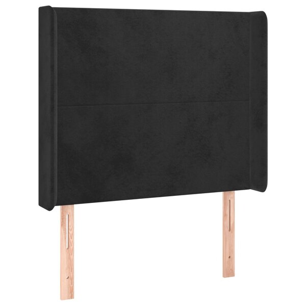 vidaXL Tête de lit avec oreilles Noir 103x16x118/128 cm Velours