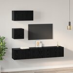 vidaXL Ensemble meuble TV 4 Pièces Chêne noir 80 x 30 x 30 cm