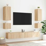 vidaXL Meuble TV mural avec lumières LED chêne sonoma 100x35x41 cm