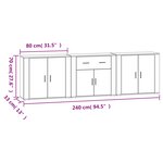 vidaXL Buffets 3 Pièces Blanc Bois d'ingénierie