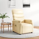 vidaXL Fauteuil de massage Crème Similicuir