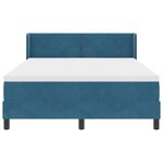 Lit sommier avec matelas vidaXL Bleu foncé 140x200 cm Velours