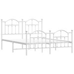 vidaXL Cadre de lit métal avec tête de lit/pied de lit blanc 140x190cm