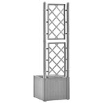 vidaXL Lit surélevé de jardin et treillis et système d'arrosage Gris