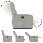 vidaXL Fauteuil inclinable électrique gris clair tissu microfibre