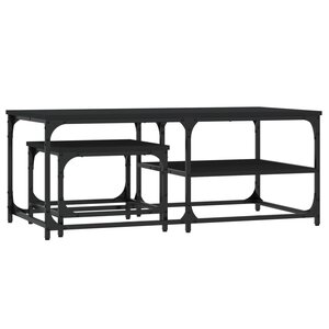 vidaXL Tables basses gigognes 2 Pièces noir bois d'ingénierie