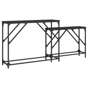 vidaXL Tables console gigognes 2 Pièces noir bois d'ingénierie