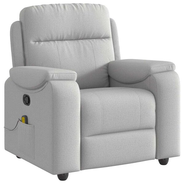 vidaXL Fauteuil de massage inclinable gris nuage tissu