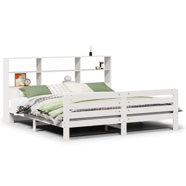 vidaXL Cadre de lit sans matelas blanc 180x200 cm bois massif de pin