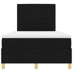 vidaXL Lit à sommier tapissier avec matelas noir 120x200 cm en tissu