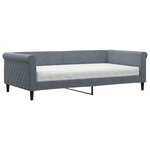 vidaXL Lit de jour avec matelas gris foncé 100x200 cm velours