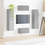 vidaXL Ensemble meuble TV 6 Pièces Gris Sonoma Bois d'ingénierie