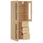 vidaXL Buffet haut Chêne sonoma 69 5x34x180 cm Bois d'ingénierie