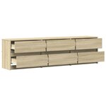 vidaXL Meuble TV avec LED chêne sonoma 180x34x50 cm bois d'ingénierie