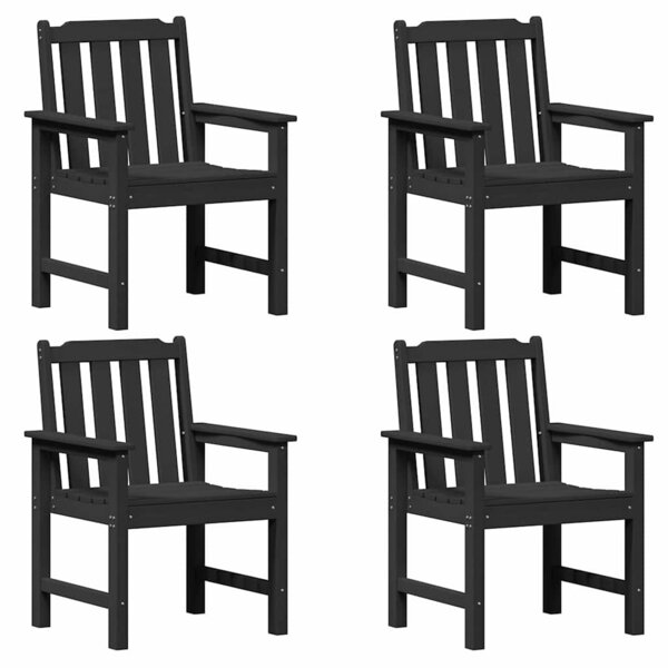 vidaXL Chaise de jardin. 4 Pièces Noir 65.5 x 55.5 x 88cm Plastique