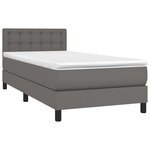 vidaXL Sommier à lattes de lit avec matelas Gris 100x200 cm Similicuir