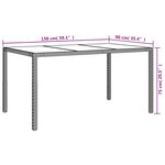 vidaXL Table de jardin 150x90x75 cm Verre trempé/résine tressée Beige
