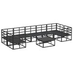 vidaXL Ensemble de canapé de jardin 8 Pièces Noir Aluminium