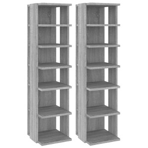 vidaXL Étagères à chaussures 2 Pièces Sonoma gris 27 5x27x102 cm