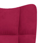 vidaXL Chaise à bascule Rouge bordeaux Velours