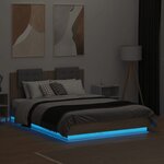 vidaXL Cadre de lit avec LED sans matelas chêne sonoma 135x190 cm