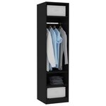 vidaXL Garde-robe Noir 50x50x200 cm Bois d'ingénierie