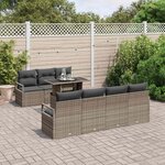 vidaXL Ensemble de canapé de jardin avec stockage 8 Pièces Gris polyrotin