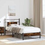 vidaXL Cadre de lit sans matelas chêne fumé 80x200cm bois d'ingénierie