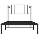 vidaXL Cadre de lit métal sans matelas avec tête de lit noir 100x190cm