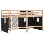 vidaXL Lit mezzanine enfants avec rideaux sans matelas 90x190 cm