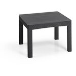 ALLIBERT by KETER - Canap‚ d'angle SanRemo 5 places imitation rotin tressé avec table basse - gris graphite