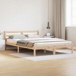 vidaXL Cadre de lit Marron 210 x 160 cm Bois massif en pin