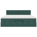 VidaXL Cadre de lit ottoman avec matelas vert foncé 160x200 cm velours