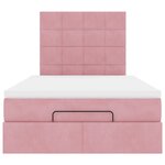 vidaXL Cadre de lit ottoman avec matelas rose 120x200 cm velours