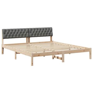 vidaXL Cadre de lit avec tête de lit marron et gris foncé 180 x 200 cm