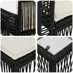 vidaXL Ensemble de canapé de jardin 10 pc Noir et blanc crème