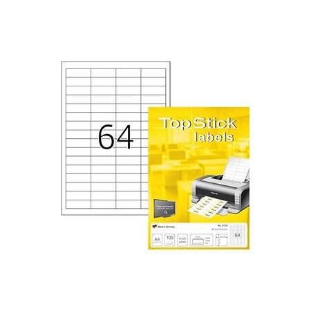 Top stick etiquette universelle, 48,3 x 16,9 mm, blanc