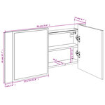 vidaXL Armoire de salle de bain à miroir LED sonoma gris 90x12x45 cm