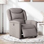 vidaXL Fauteuil inclinable électrique Taupe Tissu