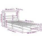 vidaXL Cadre de lit sans matelas cire marron 100x200cm bois pin massif