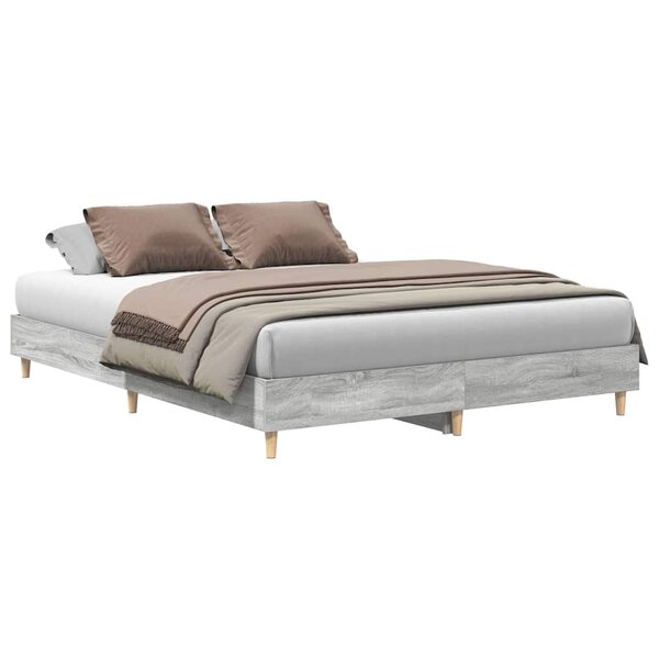 vidaXL Cadre de lit sans matelas sonoma gris 140x200 cm