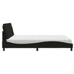 vidaXL Lit avec matelas noir 180x200 cm tissu