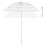 vidaXL Parasol de plage Hawaii blanc 180 cm