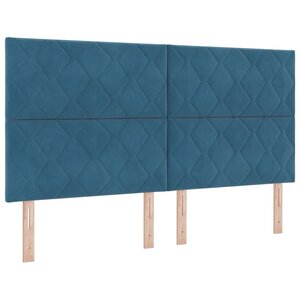 vidaXL Tête de lit Montage mural Géométrique Bleu foncé 180 cm Velours