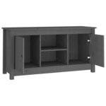 vidaXL Meuble TV Gris 103x36 5x52 cm Bois de pin massif